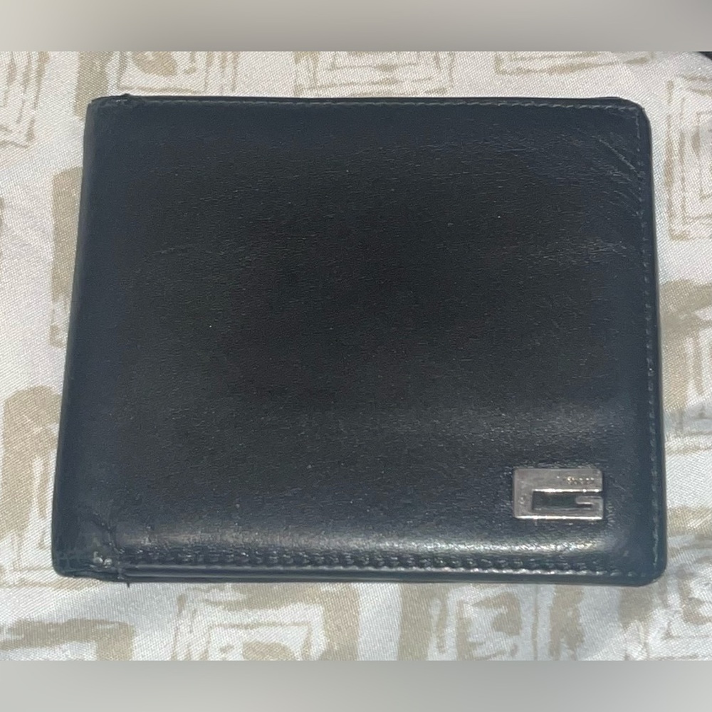 VINTAGE GUCCI BLACK LEATHER MENS WALLET, 100% AUTHENTIC